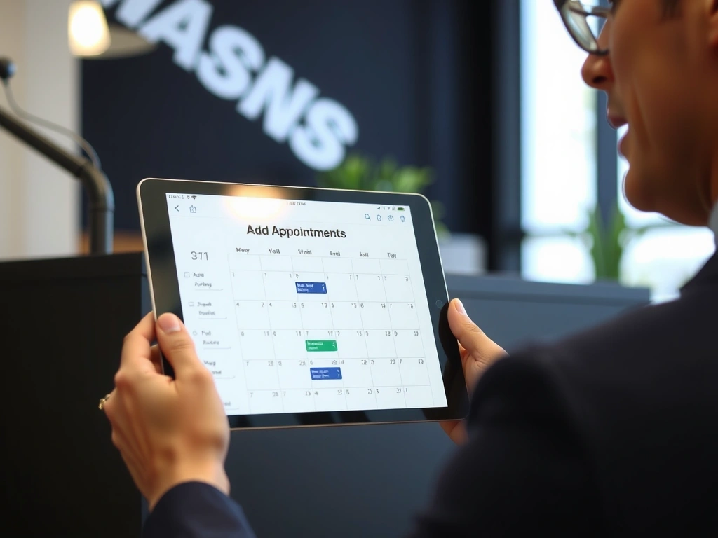 Tablet mit Kalenderansicht